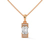 Emerald cut Lab Grown Diamond Gold Pendant Chain