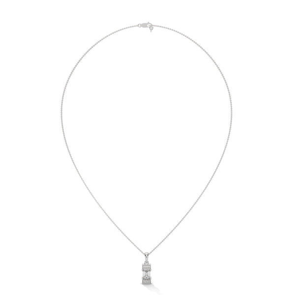 Emerald cut Lab Grown Diamond Gold Pendant Chain