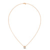 Timeless Halo Lab Grown Diamond Cushion Gold Pendant Chain