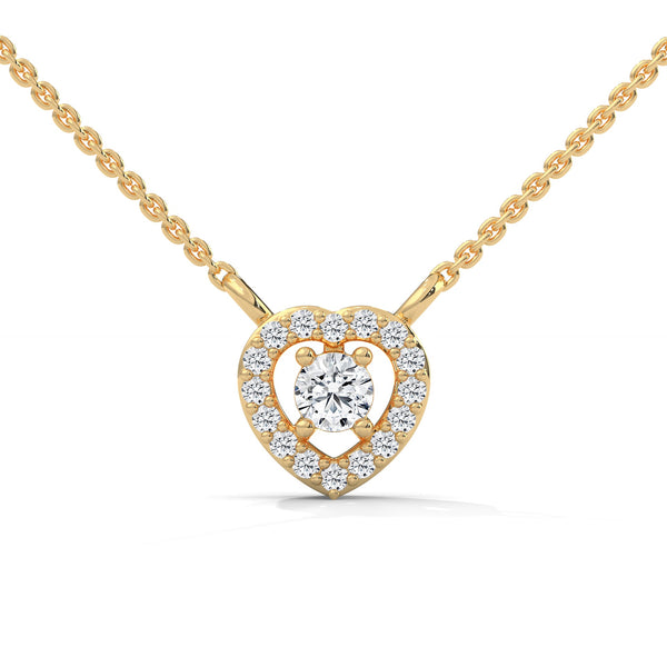 Heart of Brilliance Lab Grown Diamond Gold Pendant Chain