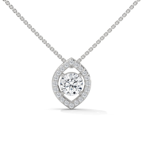Lab Grown Diamond Teardrop Gold Pendant Chain