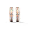 Double Row Round cut Lab Grown Diamond Gold Hoop Earrings