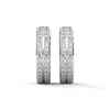 Double Row Round cut Lab Grown Diamond Gold Hoop Earrings