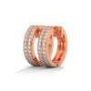Double Row Round cut Lab Grown Diamond Gold Hoop Earrings