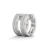 Double Row Round cut Lab Grown Diamond Gold Hoop Earrings