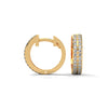 Double Row Round cut Lab Grown Diamond Gold Hoop Earrings