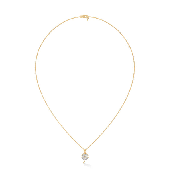 Bloom of Luck Lab Grown Diamond Floral Gold Pendant Chain
