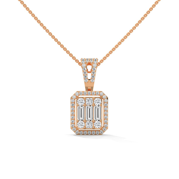 Royal Radiance Lab Grown Diamond Gold Pendant Chain