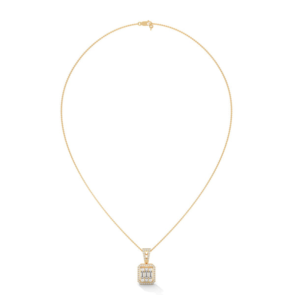 Royal Radiance Lab Grown Diamond Gold Pendant Chain