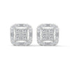 Regal Radiance Geometric Lab Grown Diamond Gold Earrings