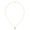 Asscher Cut Lab Grown Diamond Gold Pendant Chain