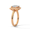 Princess Cut Halo Lab Grown Diamond Gold Ring