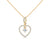 Celebrate love with the Eternal Embrace Heart Pendant, where a sparkling solitaire is cradled within a diamond-studded golden heart.