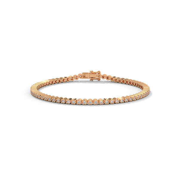 This stunning round-shaped bangle bracelet features 85 sparkling diamonds, totaling 1.98 carats. Its sleek design and perfect fit make it the ultimate statement piece for any occasion.