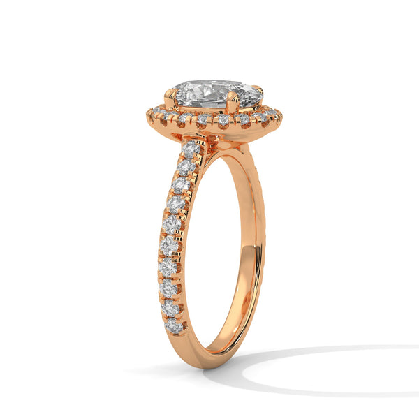 Oval Halo Lab Grown Diamond Gold Ring