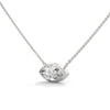 Marquise Cut Lab Grown Diamond Bezel Gold Pendant Chain