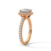 Cushion Cut Pave Set Lab Grown Diamond Gold Ring