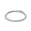 This stunning round-shaped bangle bracelet features 85 sparkling diamonds, totaling 1.98 carats. Its sleek design and perfect fit make it the ultimate statement piece for any occasion.