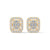 Double Halo Baguette cut Lab Grown Diamond Gold Earrings