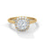 “Cushion-halo diamond ring in yellowgold—brilliant center sparkle, timeless elegance,and luxurious shine crafted for everlasting loveand unforgettable moments.”