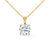 Round Cut Lab Grown Diamond with prong setting Gold Pendant Chain
