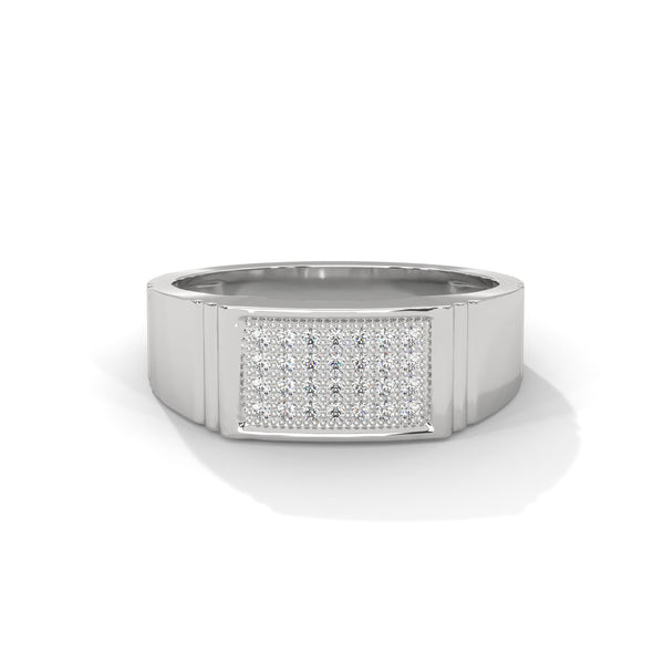 Bold gold men's diamond ring with brilliant pave sparkle, designed for luxury style, everyday elegance, statement fashion and premium craftsmanship.