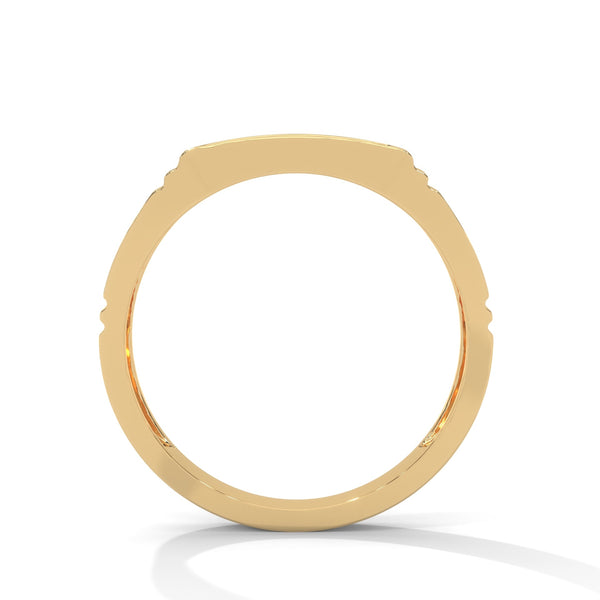 Bold gold men's diamond ring with brilliant pave sparkle, designed for luxury style, everyday elegance, statement fashion and premium craftsmanship.