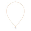 Round Cut Lab Grown Diamond with prong setting Gold Pendant Chain