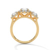 “Celebrate everlasting love with a three-stonehalo diamond ring that shines with brilliant sparkle, luxury craftsmanship, and timeless elegance.”