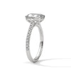 Emerald Cut Lab Grown Diamond Gold Ring Sleek Pave Band Engagement Ring