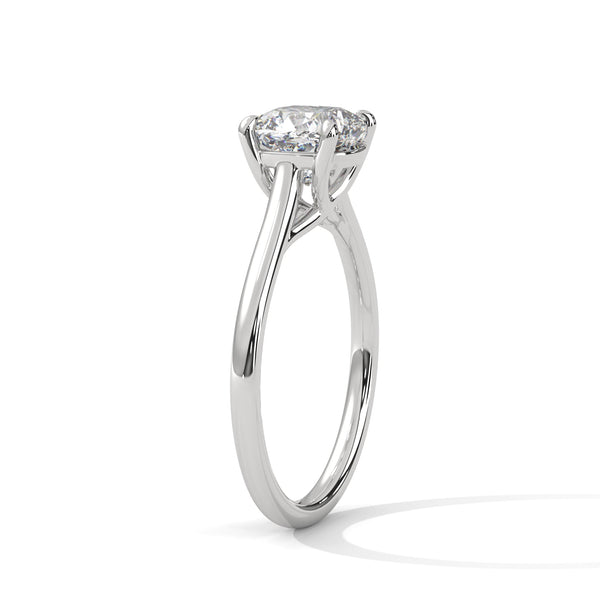 Graceful Radiance Cushion Cut Lab Grown Diamond Gold Solitaire Ring