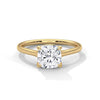 Graceful Radiance Cushion Cut Lab Grown Diamond Gold Solitaire Ring