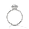 An elegant oval lab-grown diamond encased in a radiant halo — graceful, elongated beauty that sparkles endlessly.