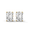 Emerald Cut Lab Grown Diamond Gold Earrings