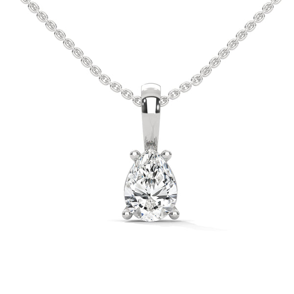 Ethereal Sparkle Pear Lab Grown Diamond Gold Pendant Chain