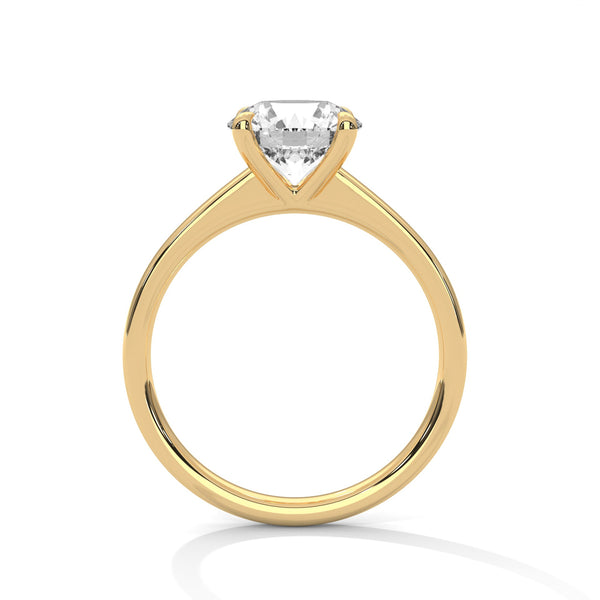 Classic Round Cut Lab Grown Diamond Gold Solitaire Ring