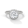 “Aurielle Ring—round-diamond brilliance, cushion-halo elegance, and sleek white-gold luxury crafted to symbolize timeless love, modern charm, and unforgettable moments.”
