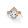 Pear Shaped Three-Stone Lab Grown Diamond Gold Ring