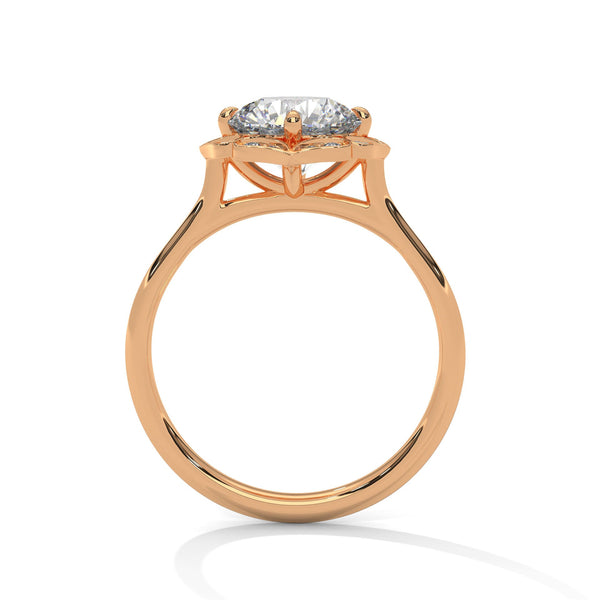 Vintage Halo Lab Grown Diamond Gold Ring