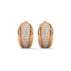 Bold yet graceful, these yellow gold huggie earrings feature a stunning tapered pavé diamond pattern for a refined sparkle.