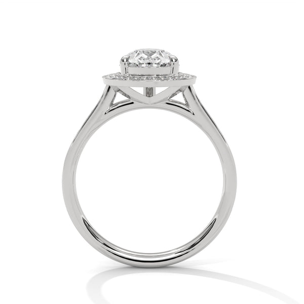 Pear Shaped Three-Stone Lab Grown Diamond Gold Ring