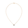 Princess Cut Lab Grown Diamond Gold Pendant Chain