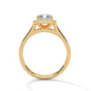 Emerald Cut Lab Grown Diamond Halo Gold Ring