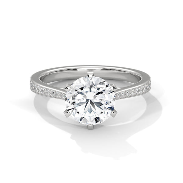 Classic Six-Prong Lab Grown Diamond Gold Ring