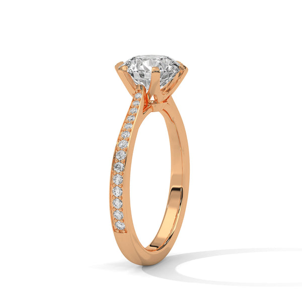 Classic Six-Prong Lab Grown Diamond Gold Ring