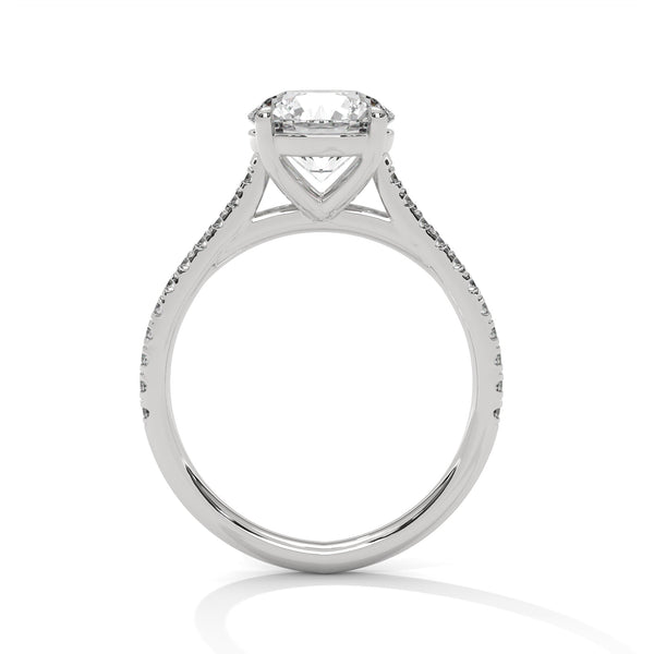 Classic Pave Engagement Ring with Round Cut Lab Grown Diamond