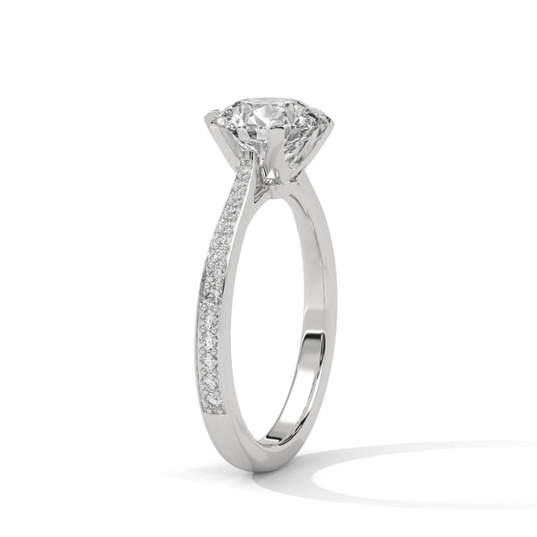 Classic Six-Prong Lab Grown Diamond Gold Ring