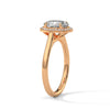Oval Cut with Classic Halo Setting Lab Grown Diamond Gold Ring