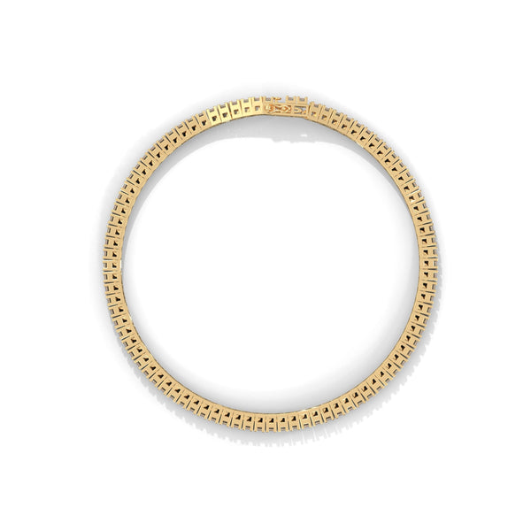 This luxurious tennis bracelet features 51 oval-shaped diamonds, totaling 9.00 carats. With a 7-inch length, it radiates elegance and charm, making it a perfect accessory for any occasion.
