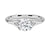A modern solitaire with sculptural grace, the Seraphine Crest features elegantly arched prongs lifting a brilliant round diamond in a soft, sweeping embrace.